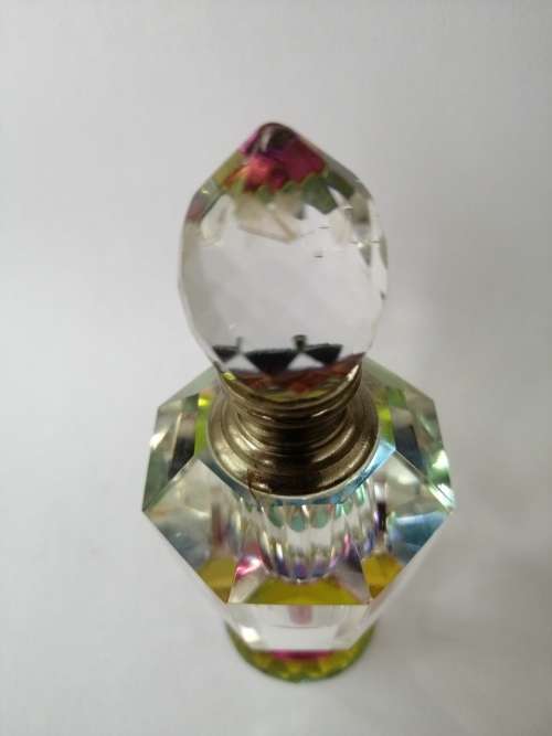 Large Faceted Crystal Perfume Bottle