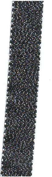 Ribbon - 1 meter Black (with silver shimmer)  15mm wide