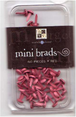 Embellishments - DCWV - Mini Brads - Red (Colour really looks like a musky pink)
