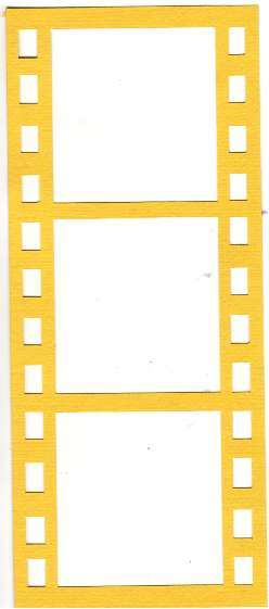 Cardstock Film Strip - Sunshine Yellow - takes 3 photos 5cm x 5cm each