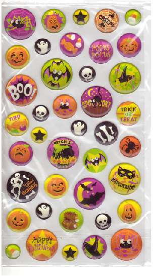Stickers - Epoxy Halloween Circle Stickers (A)