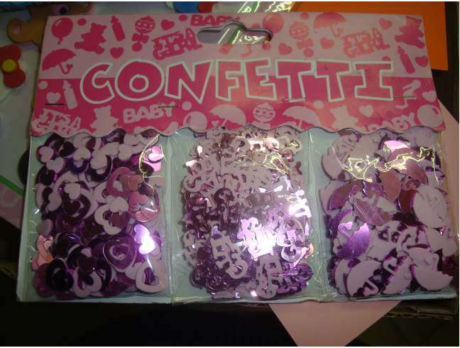 Table Confetti -  Baby Girl (Metallic)  -  3 Packets description below