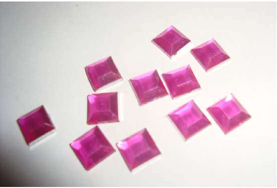 Acrylic Rhinestones - 8mm Square - Deep Pink - PACKS OF 10