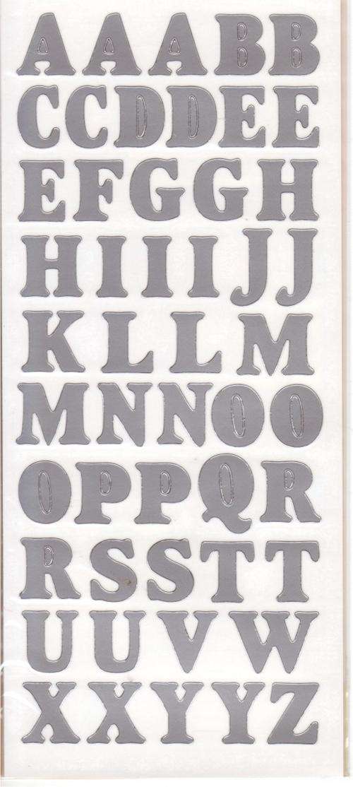 Peel off stickers - Matt Silver Alpha sheet