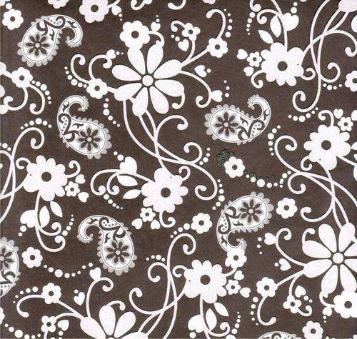 Paper - Glitter Black & White Paisley/Flower  - 300mm * 300mm