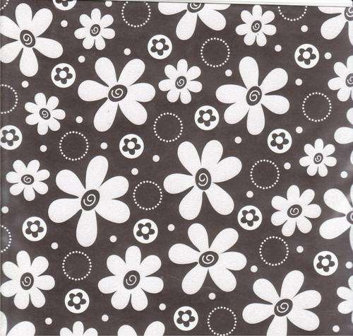 Paper - Glitter Black & White Flower  - 300mm * 300mm