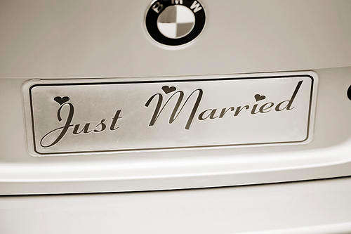 Wedding - Just Married Number Plates - Same size as standard number plate.