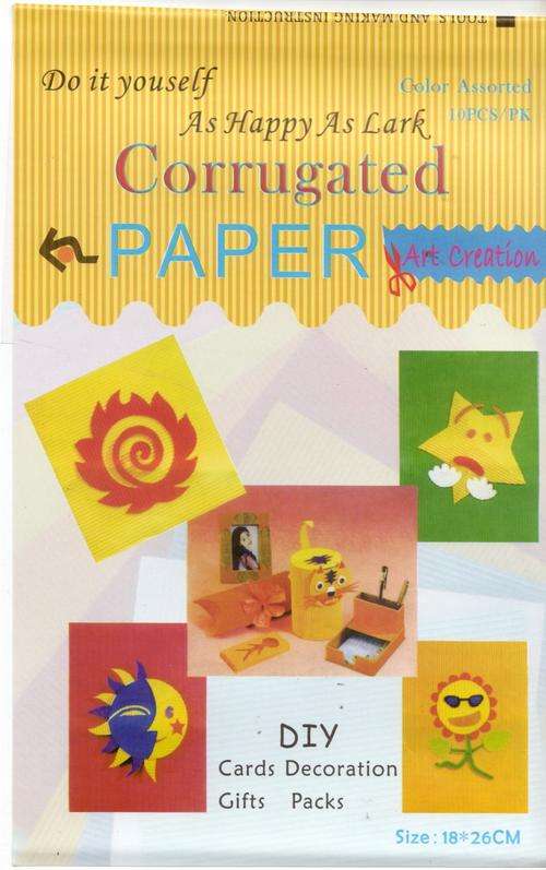 Paper corrugated 18*26CM DIY Card - 10 sheets Red, blue, white, black, pink, green, red gold flecks