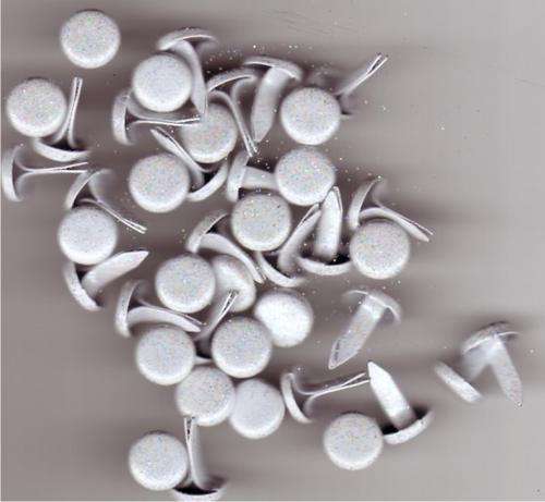 Brads - WHITE -  Glitter Brads Packs of  10