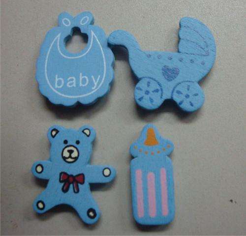 Wooden Embellishements - Blue Baby Set