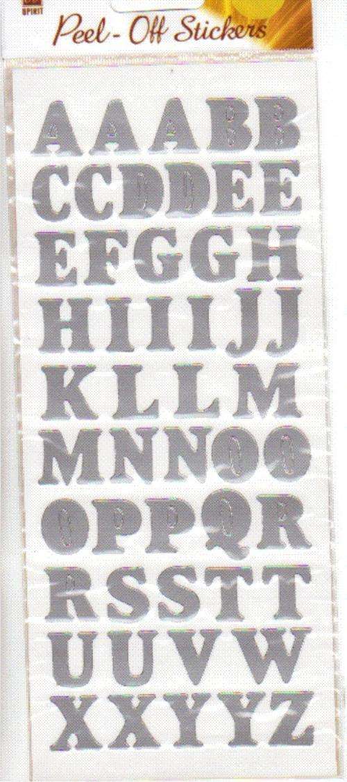 SILVER ALPHA STICKERS