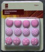 Pink fabric covered brads