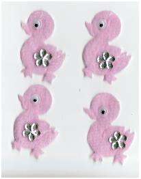 6 pink ducks- Approx 2.5cm high.