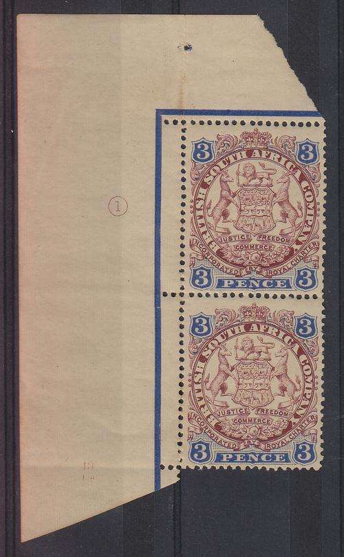 British South Africa 3p Unmounted Mint