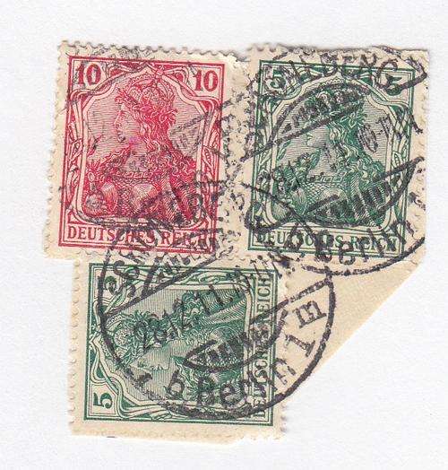 Deutsche Reich Stamps still on piece with very nice cancel.