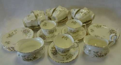 Lot of 38 Royal Albert Bone China, England "Haworth" teaset - as per photo