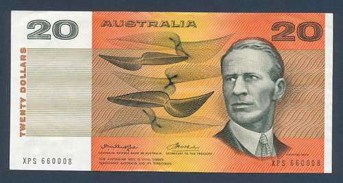 Old Australian $20 banknote as per scan