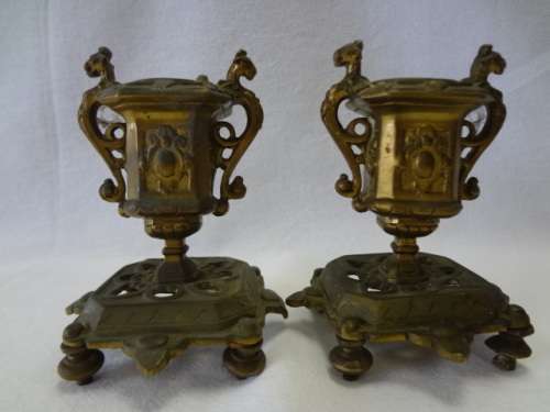Pair of Brass Candleholders - as per photo
