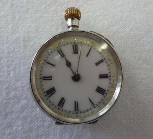 Vintage 925 Sterling Silver Half hunter pocket watch, working as per photo
