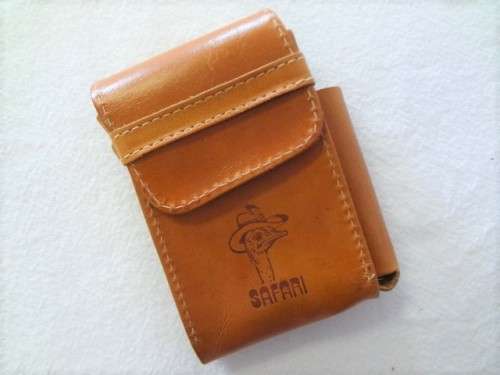 Old leather cigarette and lighter holder as per photo