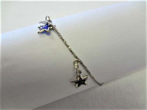 925 Sterling Silver Charm Bracelet 3.1g 26 cm - as per photo