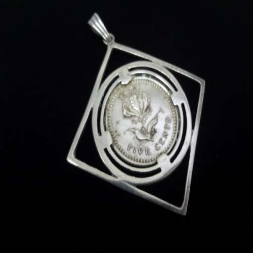 1975 Rhodesia 5c in Sterling Silver Pendant as per photo