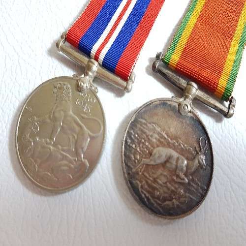 Pair of WWII Medals Issued to 241495 C.F.S. Levy as per photo
