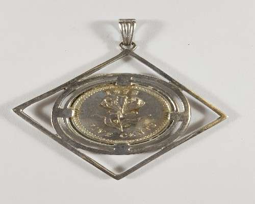 1975 Rhodesia 5c in Sterling Silver Pendant as per photo