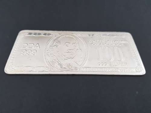 USA  100 Dollar Silver Bar 100g as per scan