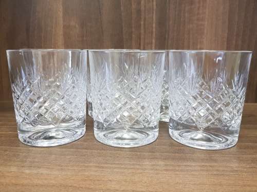 Set of 6 Crystal Whiskey Glasses as per photo