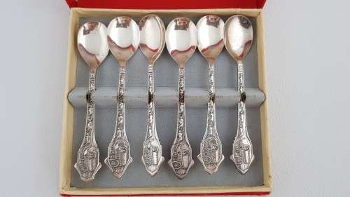 1838-1938 Voortrekker Eeufees Set of 6 Nickel-Silver Teaspoons as per photo