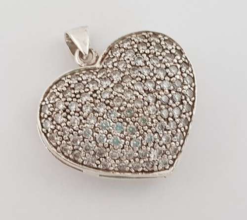925 Sterling Silver Heart Pendant weight 7g as per photo