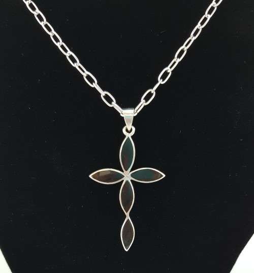 925 Sterling Silver Chain with Cross Pendant weight 14,8g length 70cm as per photo