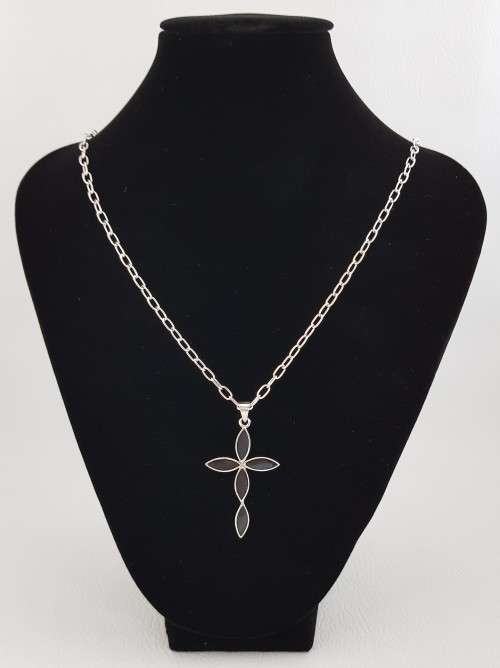 925 Sterling Silver Chain with Cross Pendant weight 14,8g length 70cm as per photo