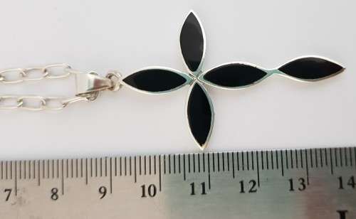 925 Sterling Silver Chain with Cross Pendant weight 14,8g length 70cm as per photo