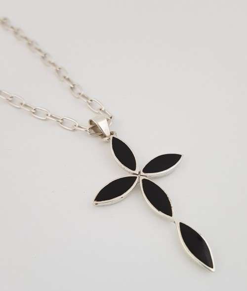 925 Sterling Silver Chain with Cross Pendant weight 14,8g length 70cm as per photo