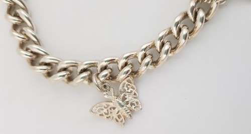 925 Sterling Silver Charm Bracelet weight 35,1g as per photo