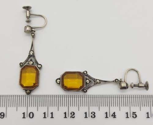 925 Sterling Silver Vintage Clip-On Earrings weight 5g as per photo