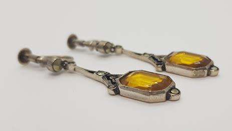 925 Sterling Silver Vintage Clip-On Earrings weight 5g as per photo