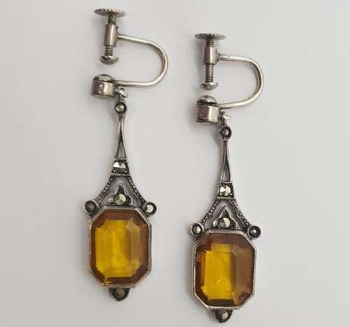 925 Sterling Silver Vintage Clip-On Earrings weight 5g as per photo