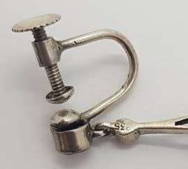 925 Sterling Silver Vintage Clip-On Earrings weight 5g as per photo