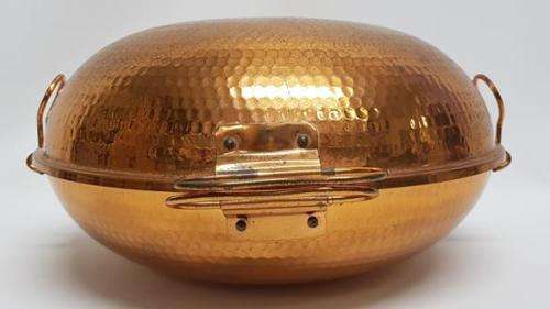 Round Hammered Copper Portugese Cataplana as per photo