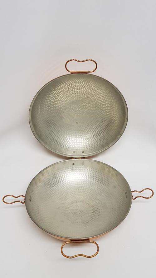 Round Hammered Copper Portugese Cataplana as per photo