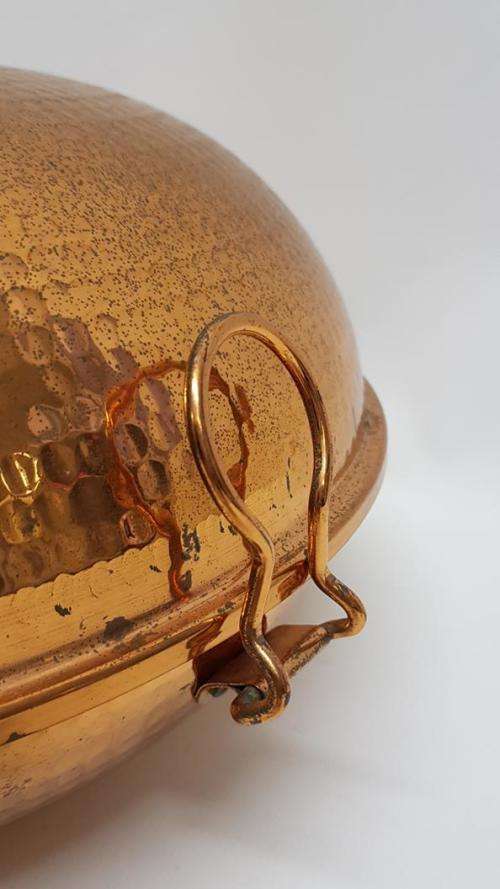 Round Hammered Copper Portugese Cataplana as per photo