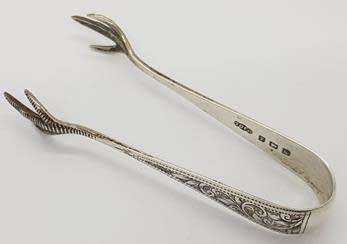 Hallmark Silver sugar tongs - as per photo