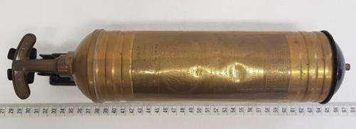 Antique Brass Pyrene Fire Extinguisher with Mounting Bracket as per photo