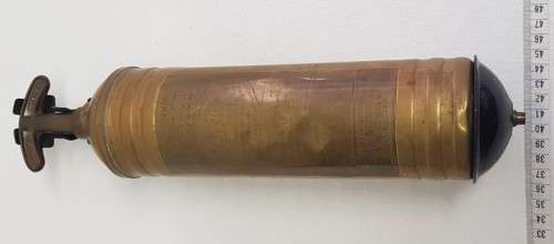 Antique Brass Pyrene Fire Extinguisher with Mounting Bracket as per photo