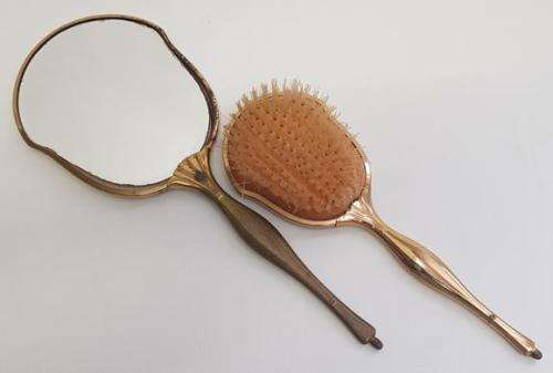 Set of Vintage hair brush & mirror, some damage as per photo