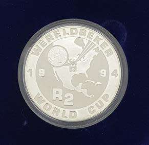 1994 Soccer World Cup Silver Commemorative Coin SA Mint as per photo