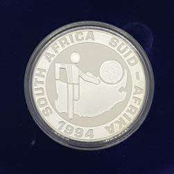 1994 Soccer World Cup Silver Commemorative Coin SA Mint as per photo
